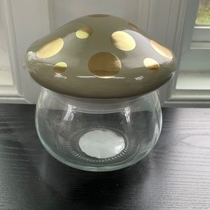 Target Bullseye Playground Polka Dot Glass Mushroom Canister Jar Green